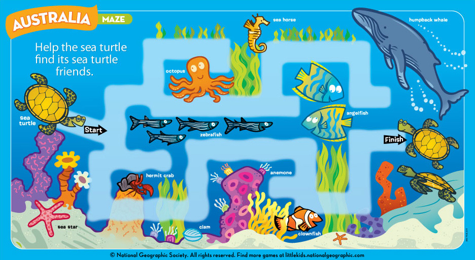 Print and Play a Great Barrier Reef MazeNational Geographic Little Kids