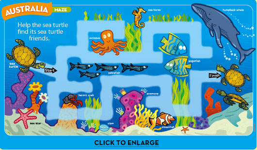 Illustration: maze with sea creatures